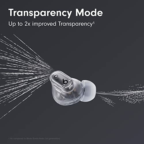 Earbud with transparency mode feature.