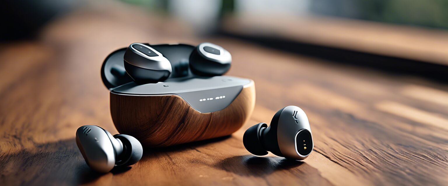 Eco-friendly wireless earbuds display