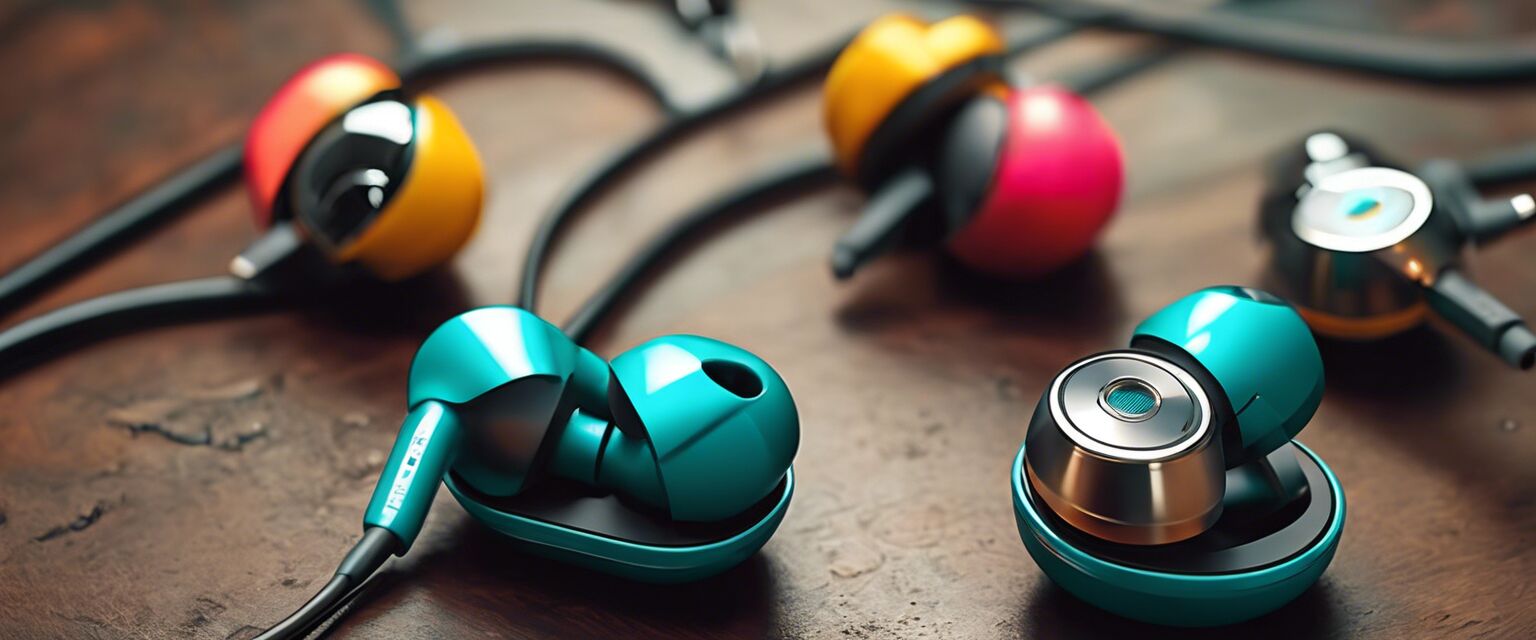 A variety of retro earbuds