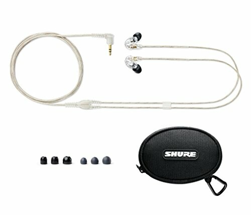 Shure earphones with accessories and carrying case