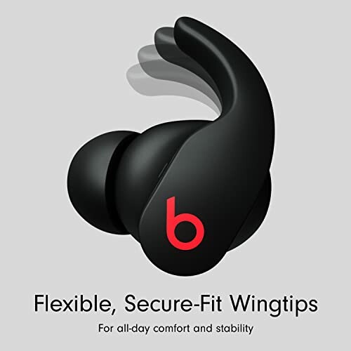 Wireless earbuds with flexible secure-fit wingtips